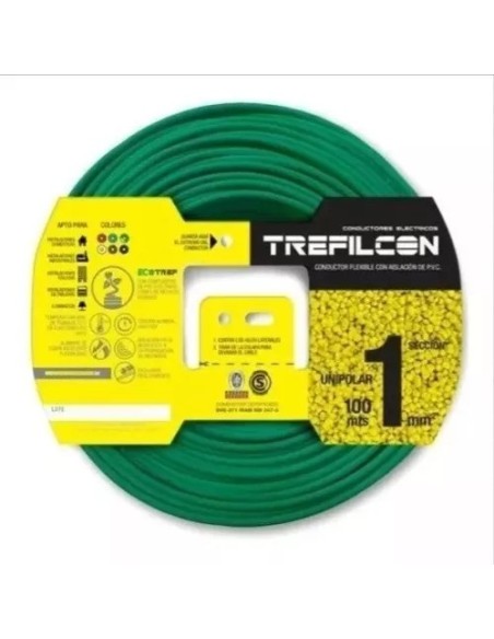 CABLE 1X1,00 MM TREF X 100MTS VERDE