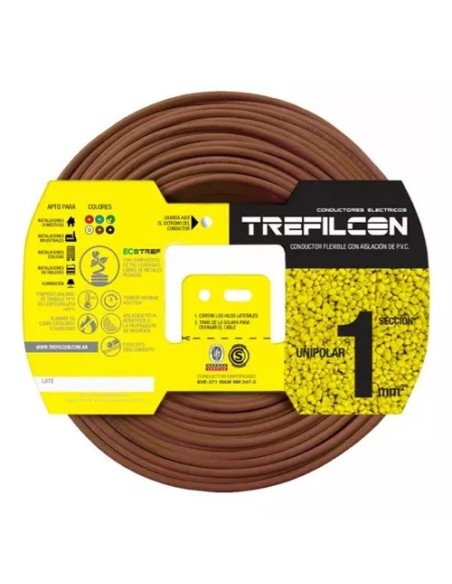 CABLE 1X1,00 MM TREF X 100MTS MARRÓN