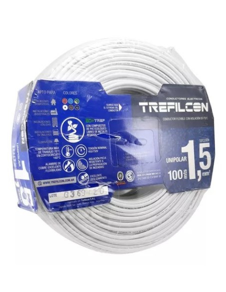 CABLE 1X1,50 MM TREF X 100MTS BLANCO