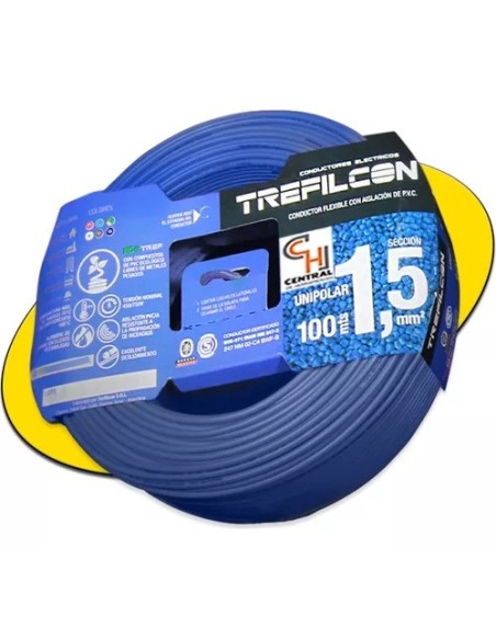 CABLE 1X1,50 MM TREF X 100MTS CELESTE