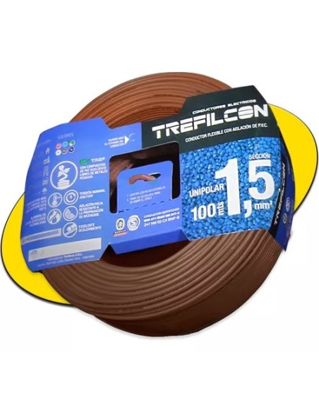 CABLE 1X1,50 MM TREF X 100MTS MARRÓN
