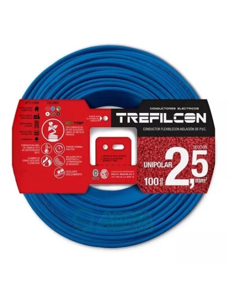 CABLE 1X2,50 MM TREF X 100MTS CELESTE