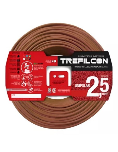 CABLE 1X2,50 MM TREF X 100MTS MARRÓN
