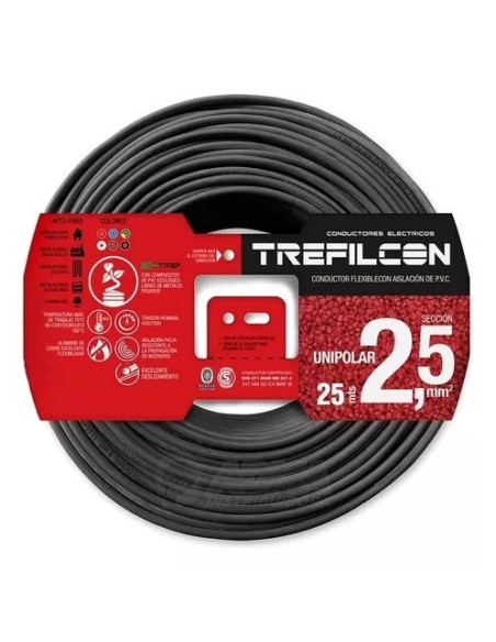 CABLE 1X2,50 MM TREF X 100MTS NEGRO