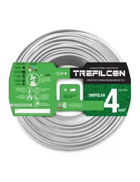 CABLE 1X4,00 MM TREF X 100MTS BLANCO
