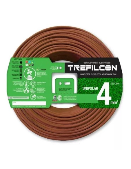 CABLE 1X4,00 MM TREF X 100MTS MARRÓN