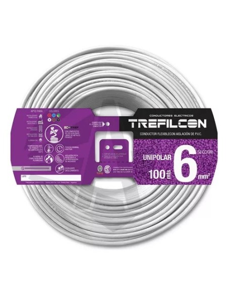 CABLE 1X6,00 MM TREF X 100MTS BLANCO