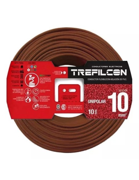 CABLE 1X10,00MM TREF  X 100MTS MARRON